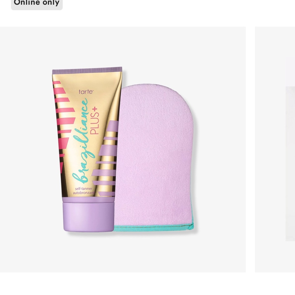 Tarte Brazilliance Plus Self Tanner w/2 Purple Mitts &bonus self tanning product